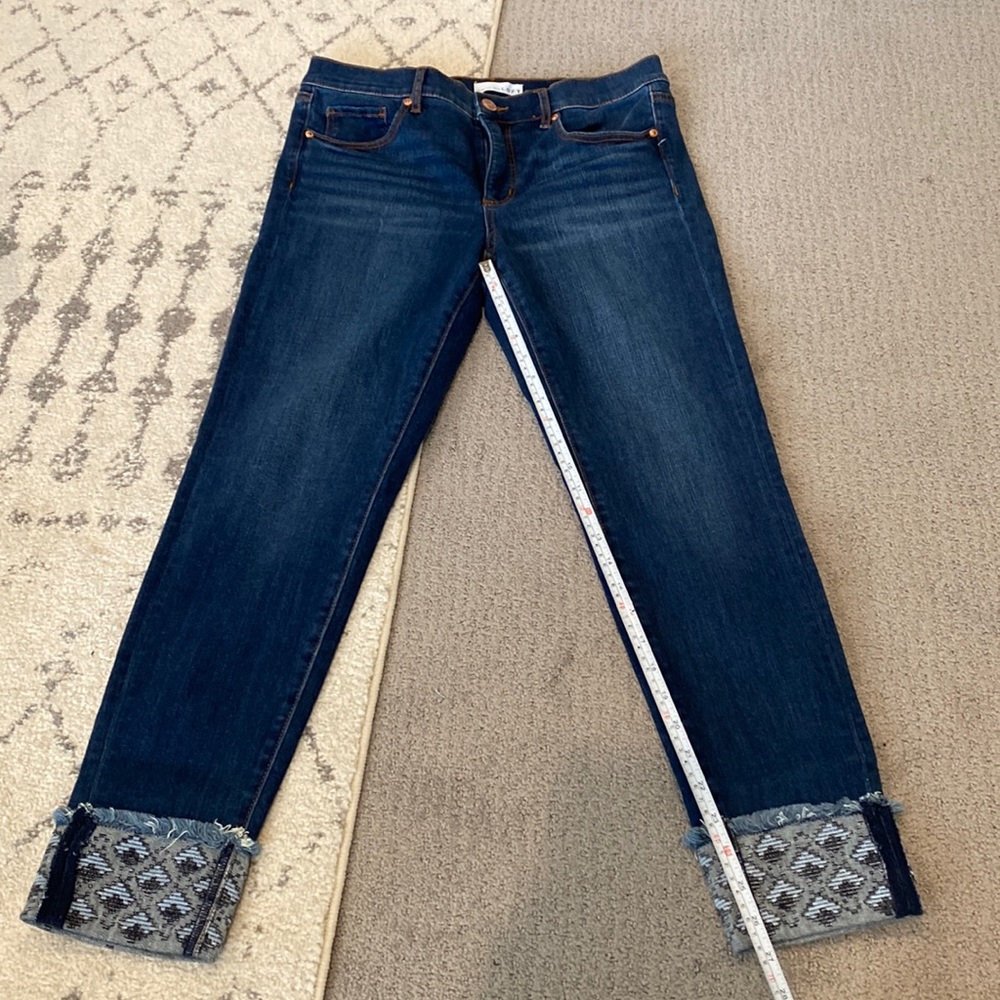 Loft Modern Skinny Jeans with Embroidered hems - Size 29/8